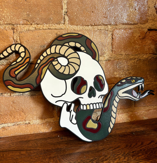 Traditional Skull and Snake