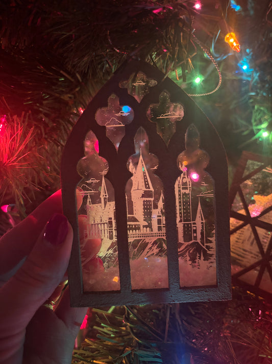 Snowy Window Scene Ornament