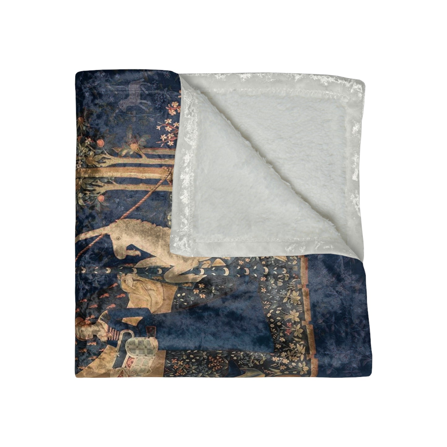 Crushed Velvet The Lady and the Unicorn Tapestry Blankets