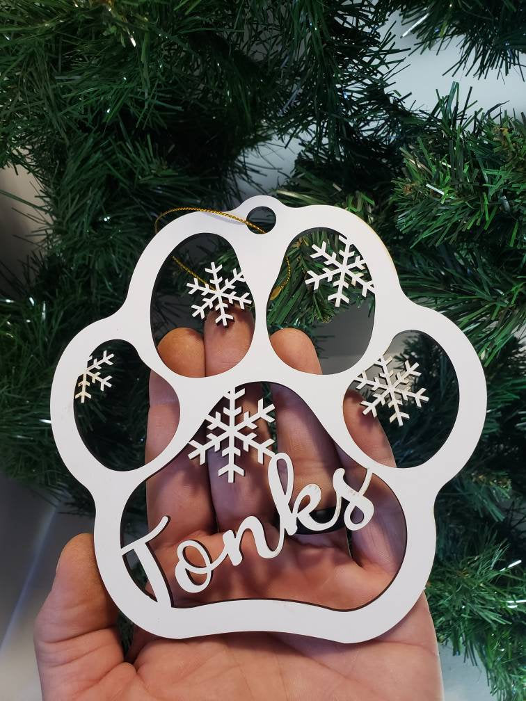 Custom Dog Paw Ornament Pet Christmas