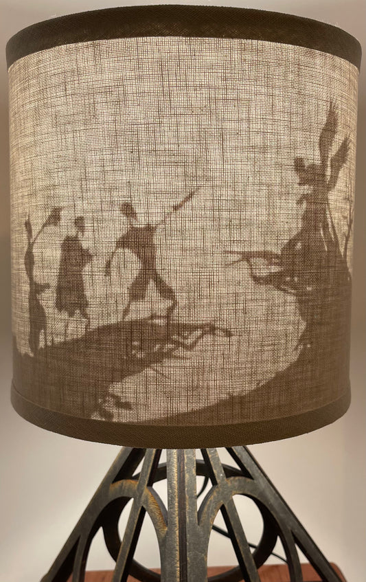 Brothers Wooden Desk Lamp