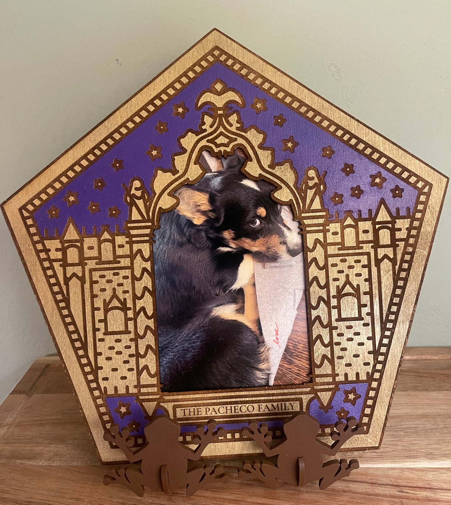 Giant Chocolate Frog Card Wooden Frame