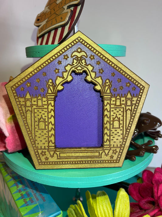 Small Wooden Chocolate Frog Card Photo Frame