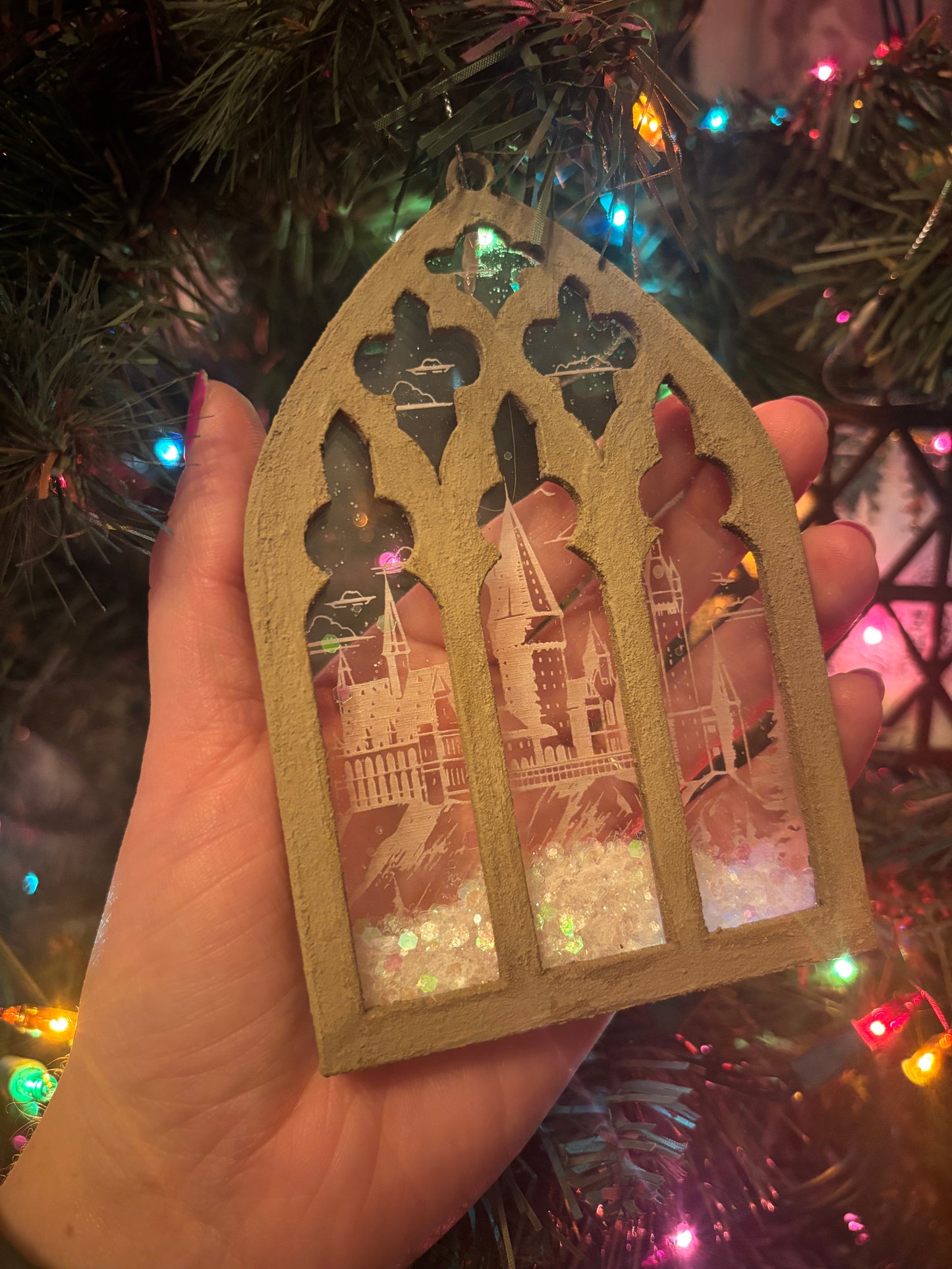 Snowy Window Scene Ornament