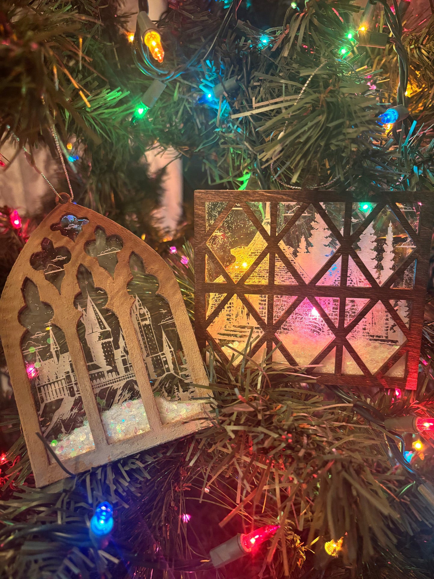 Snowy Window Scene Ornament