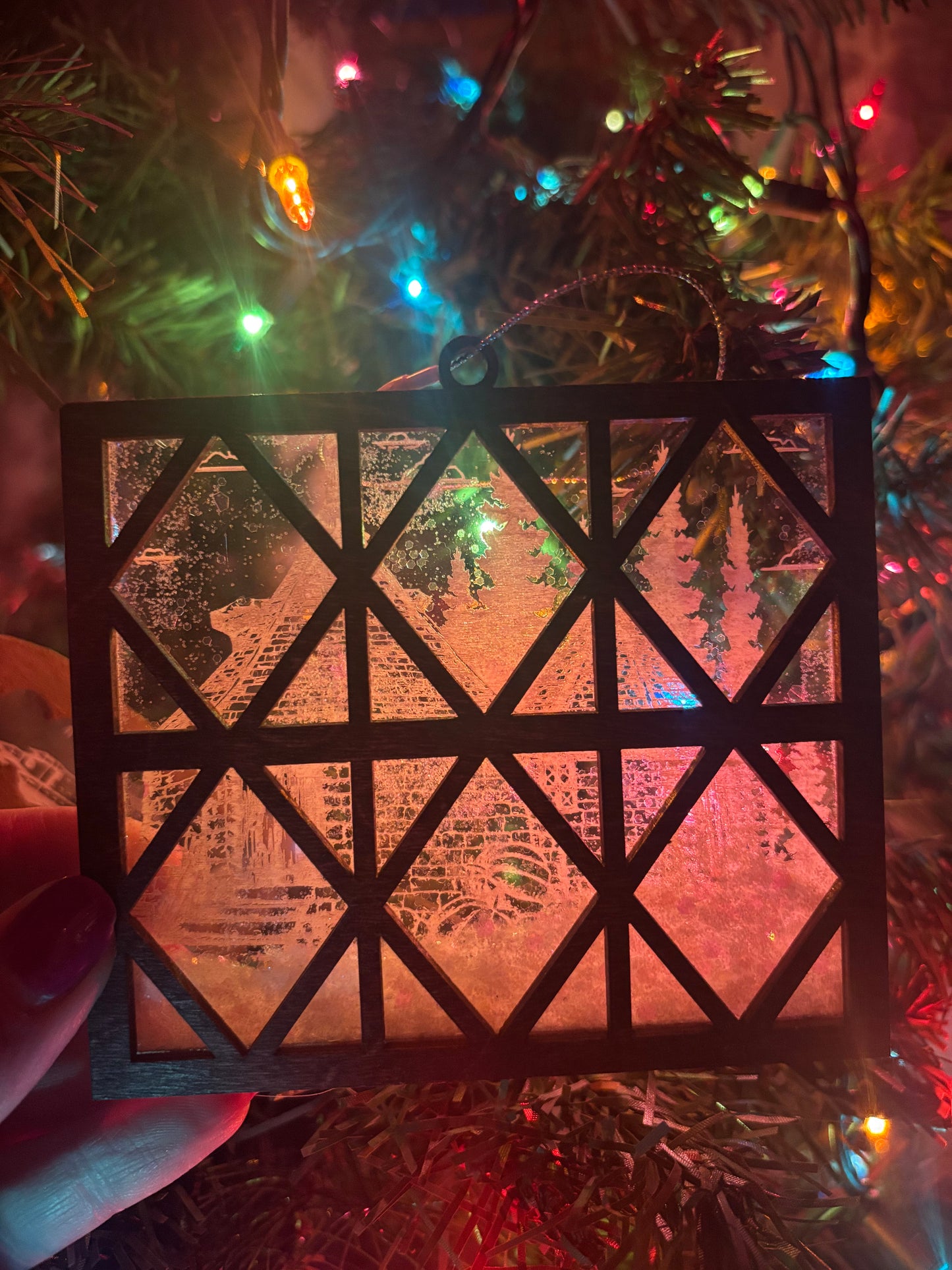 Snowy Window Scene Ornament