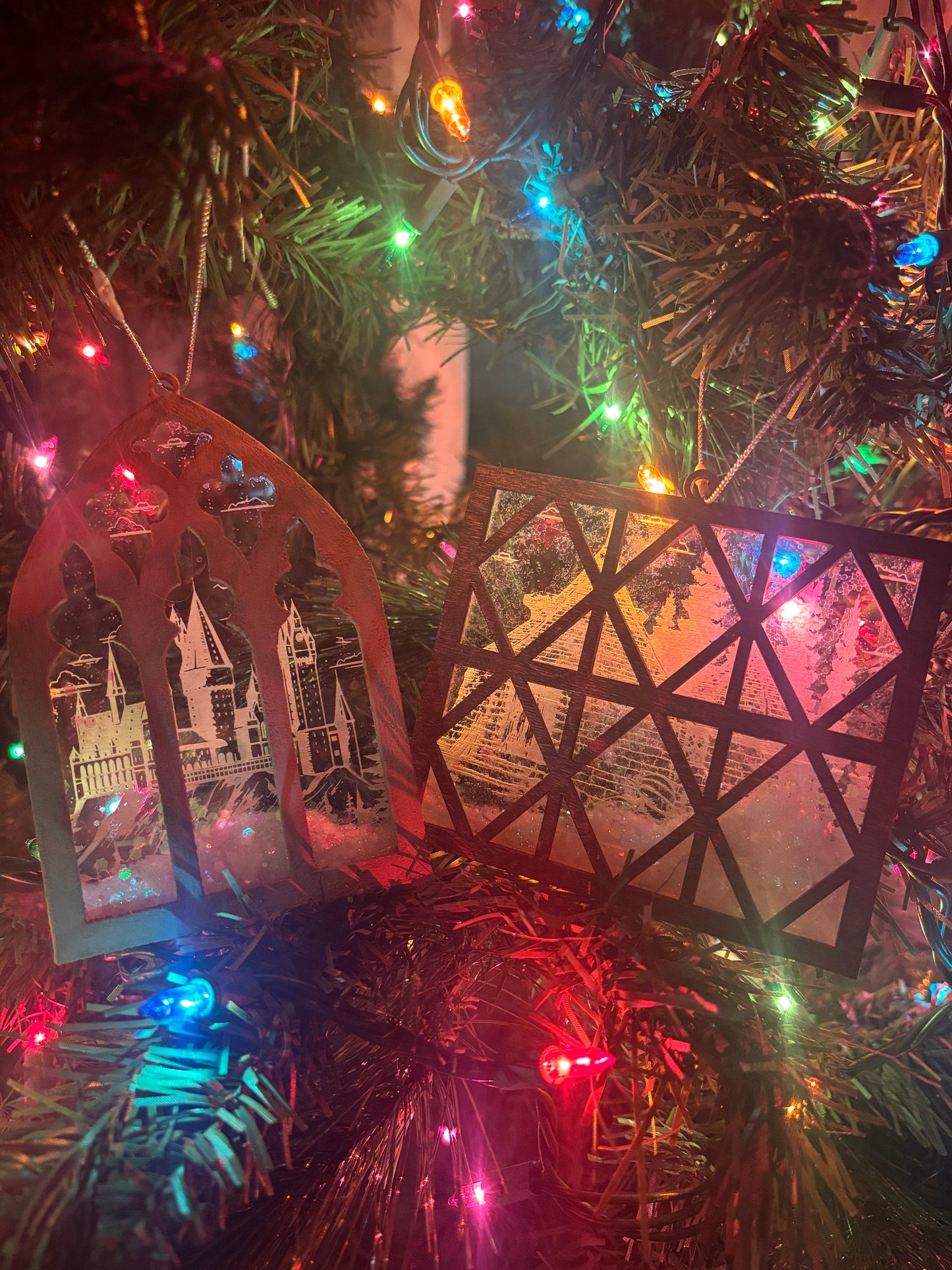 Snowy Window Scene Ornament