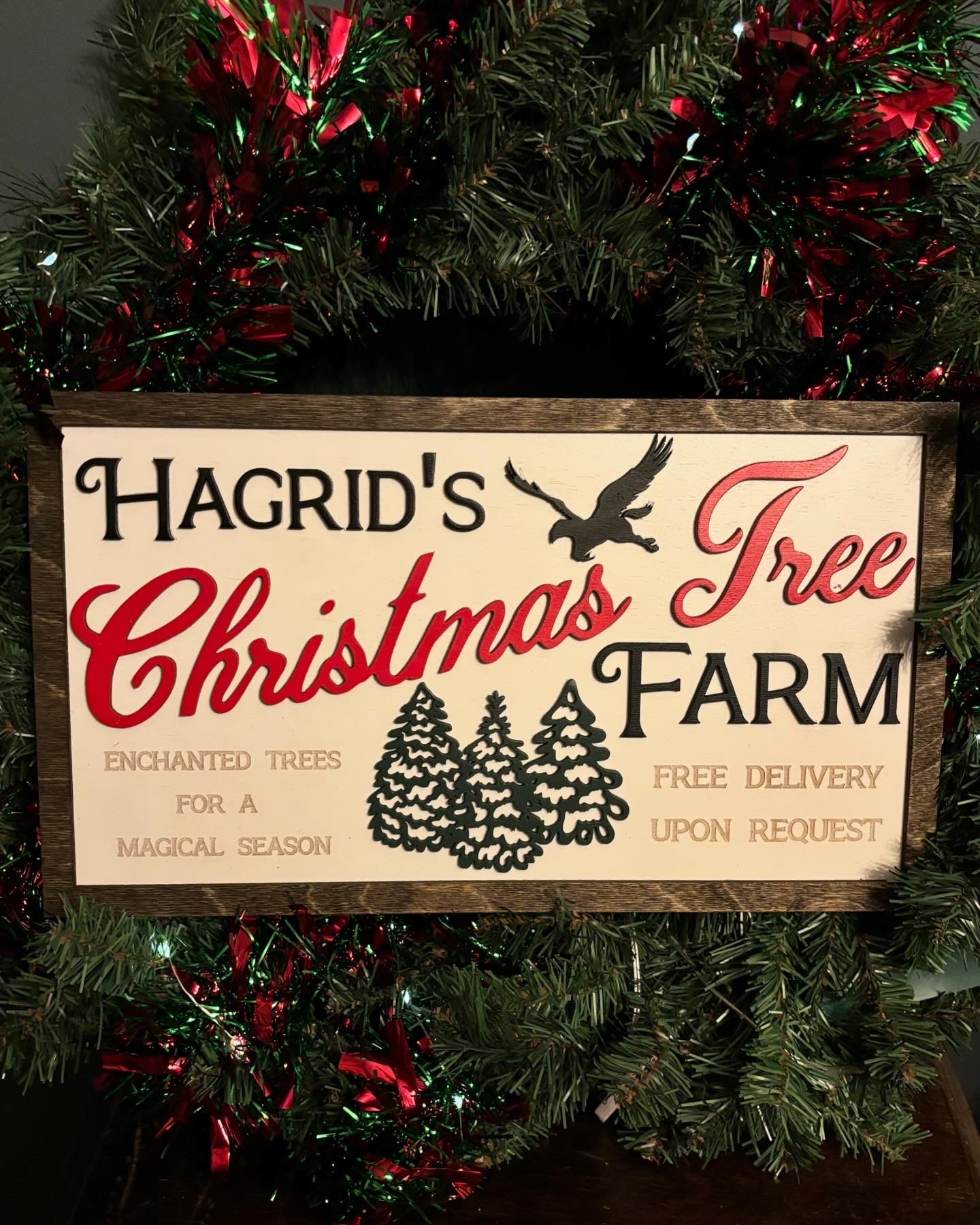 Christmas Tree Wooden Sign