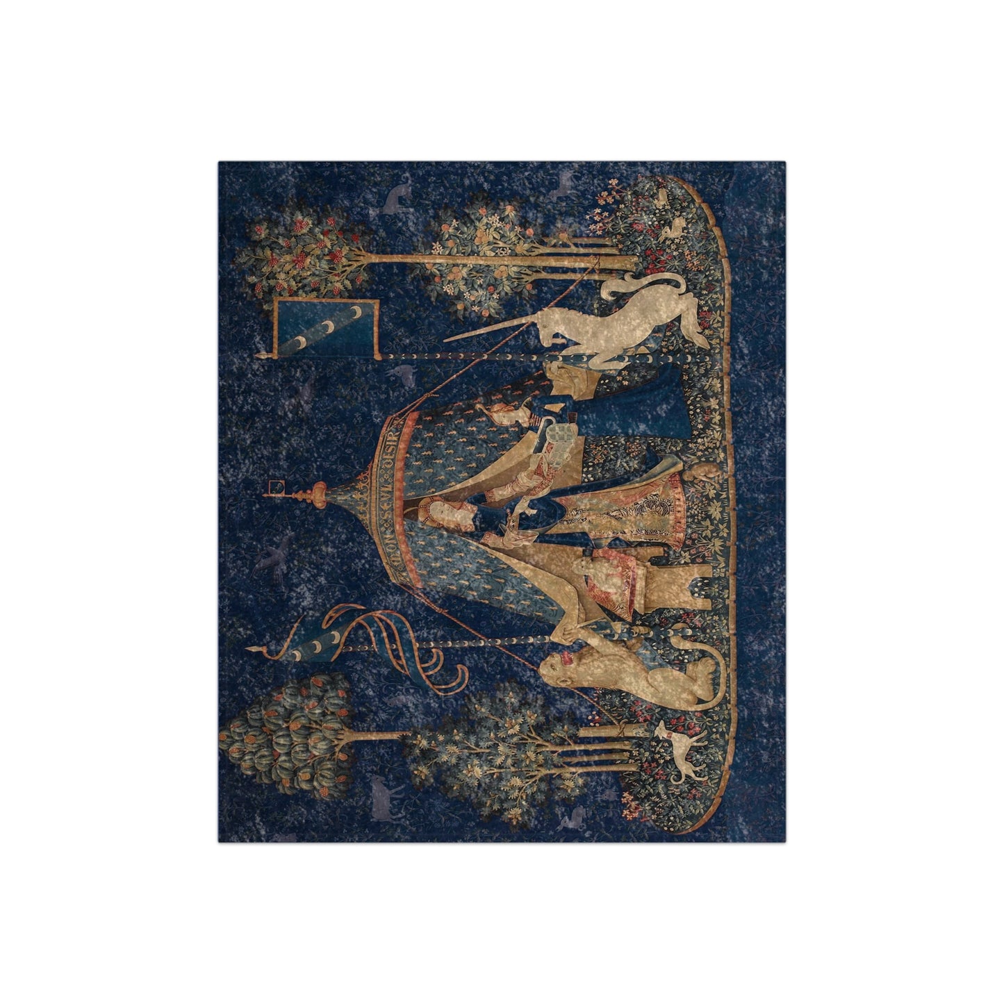 Crushed Velvet The Lady and the Unicorn Tapestry Blankets