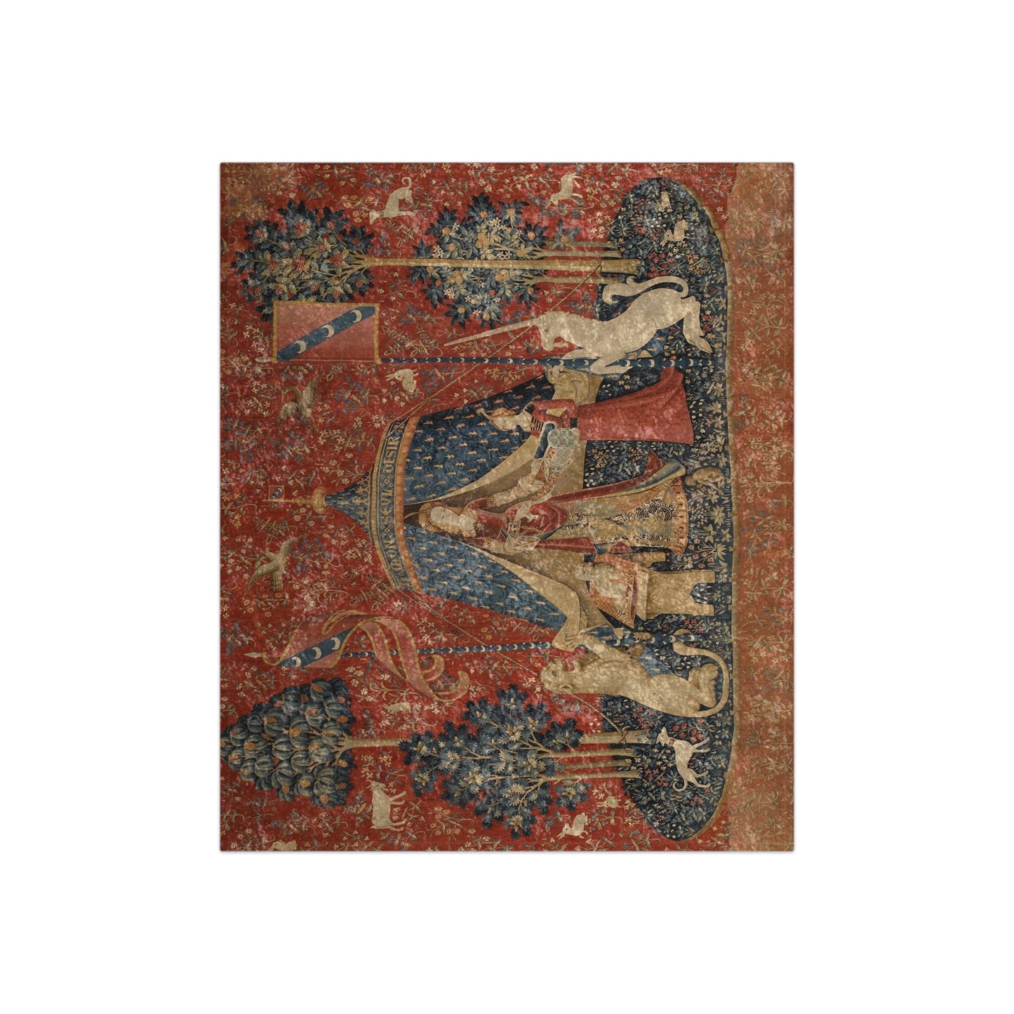 Crushed Velvet The Lady and the Unicorn Tapestry Blankets