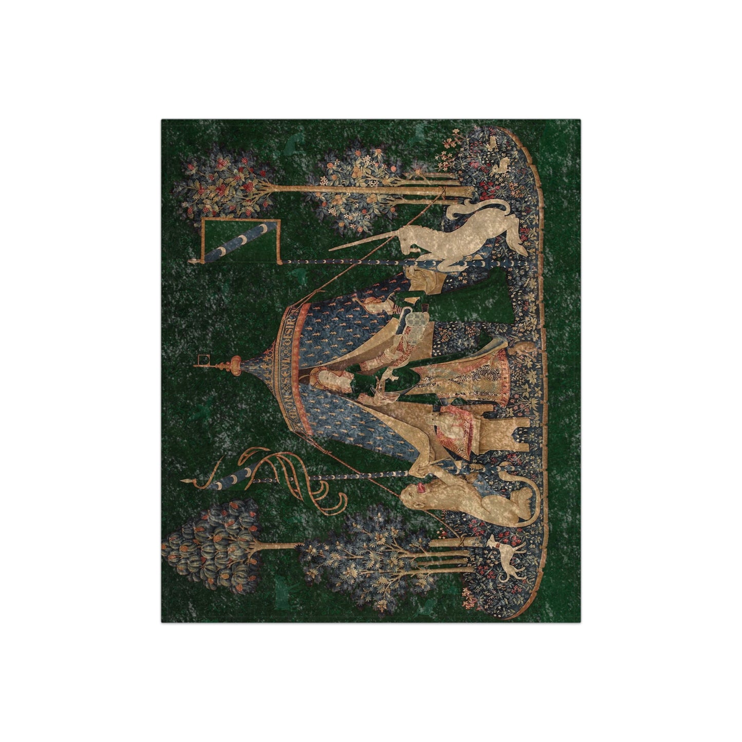 Crushed Velvet The Lady and the Unicorn Tapestry Blankets