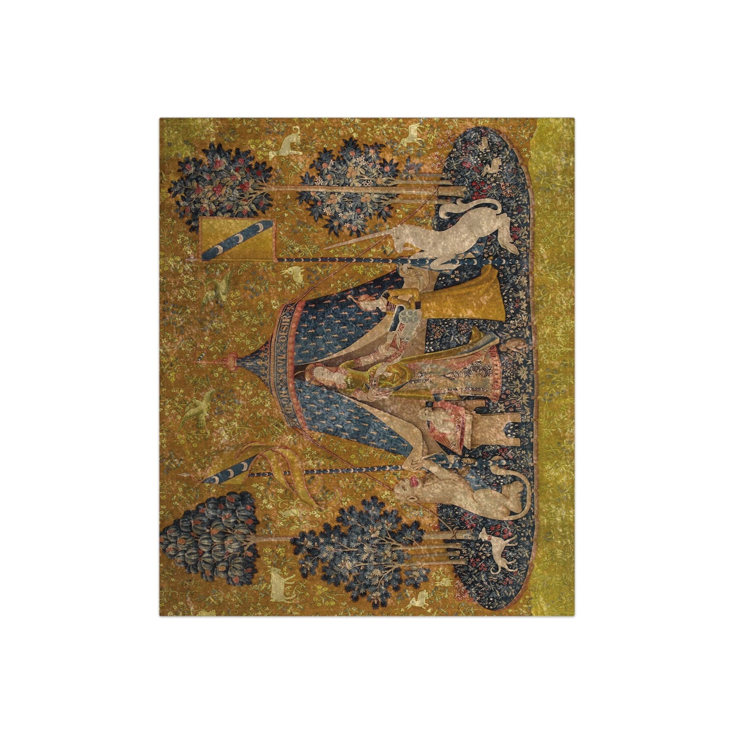 Crushed Velvet The Lady and the Unicorn Tapestry Blankets