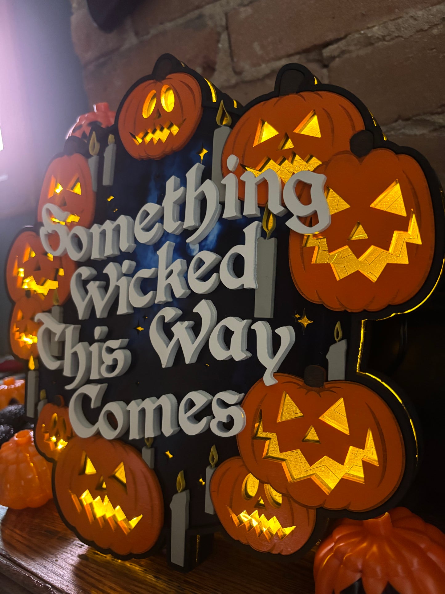 Something Wicked Lighted Sign