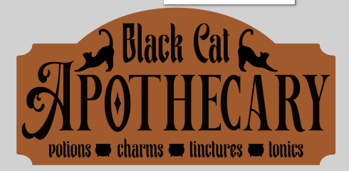 Black Cat Apothecary Sign