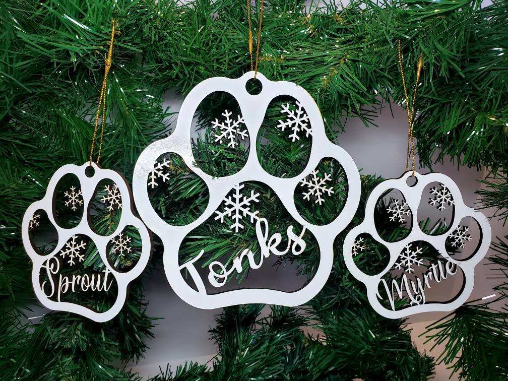 Custom Dog Paw Ornament Pet Christmas