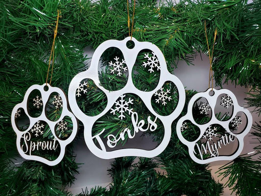 Custom Dog Paw Ornament Pet Christmas