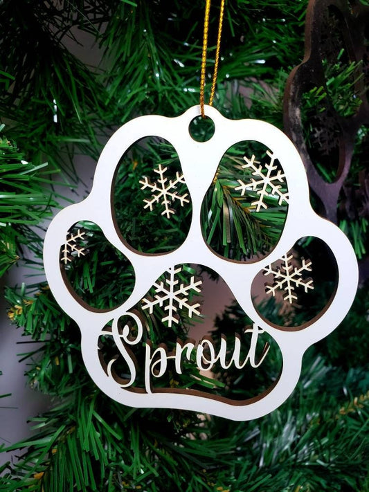 Custom Dog Paw Ornament Pet Christmas
