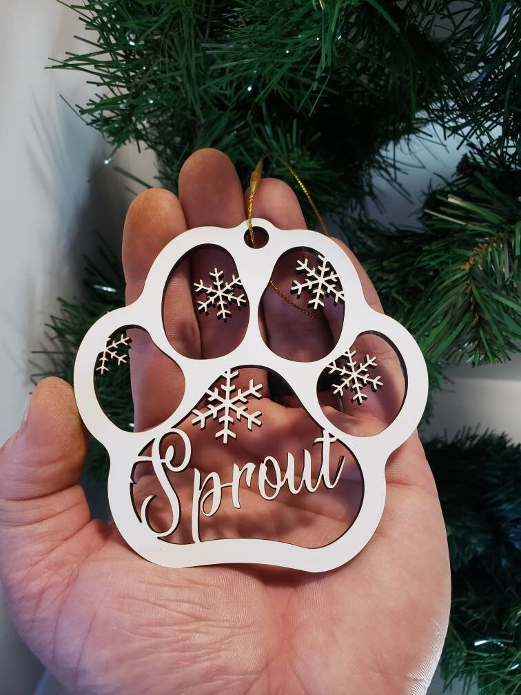 Custom Dog Paw Ornament Pet Christmas