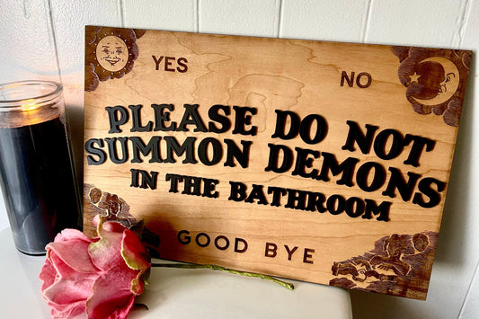 Funny Spirit Board Bathroom Sign