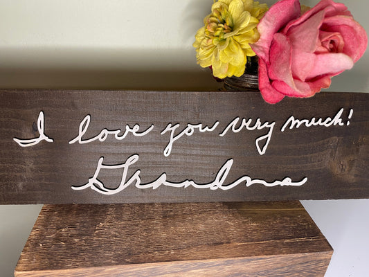 Custom Handwriting 3D Sign - Repurposed Wood